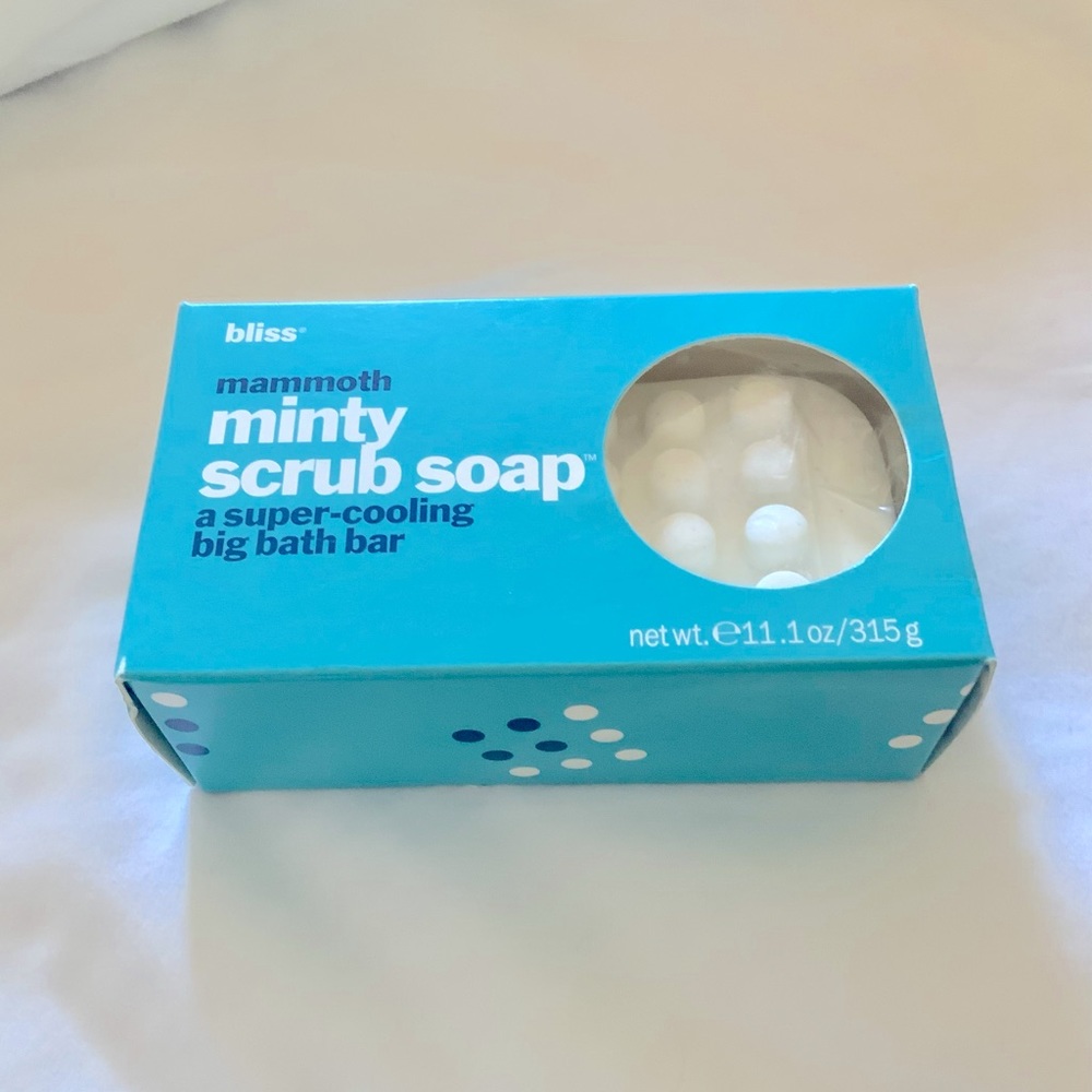 Bliss Minty Oversized Scrub Soap. Comparable to 3 bars of soap.